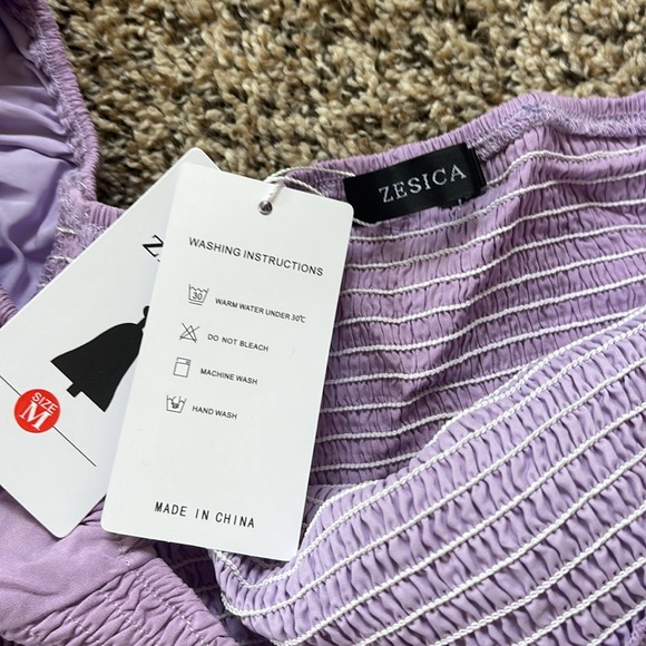 Purple Off the Shoulder Dress - Picture 3 of 3